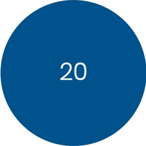blue circle with 20 in center