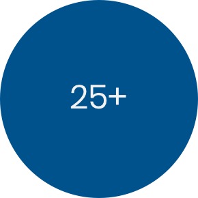 blue circle with 25+ in center