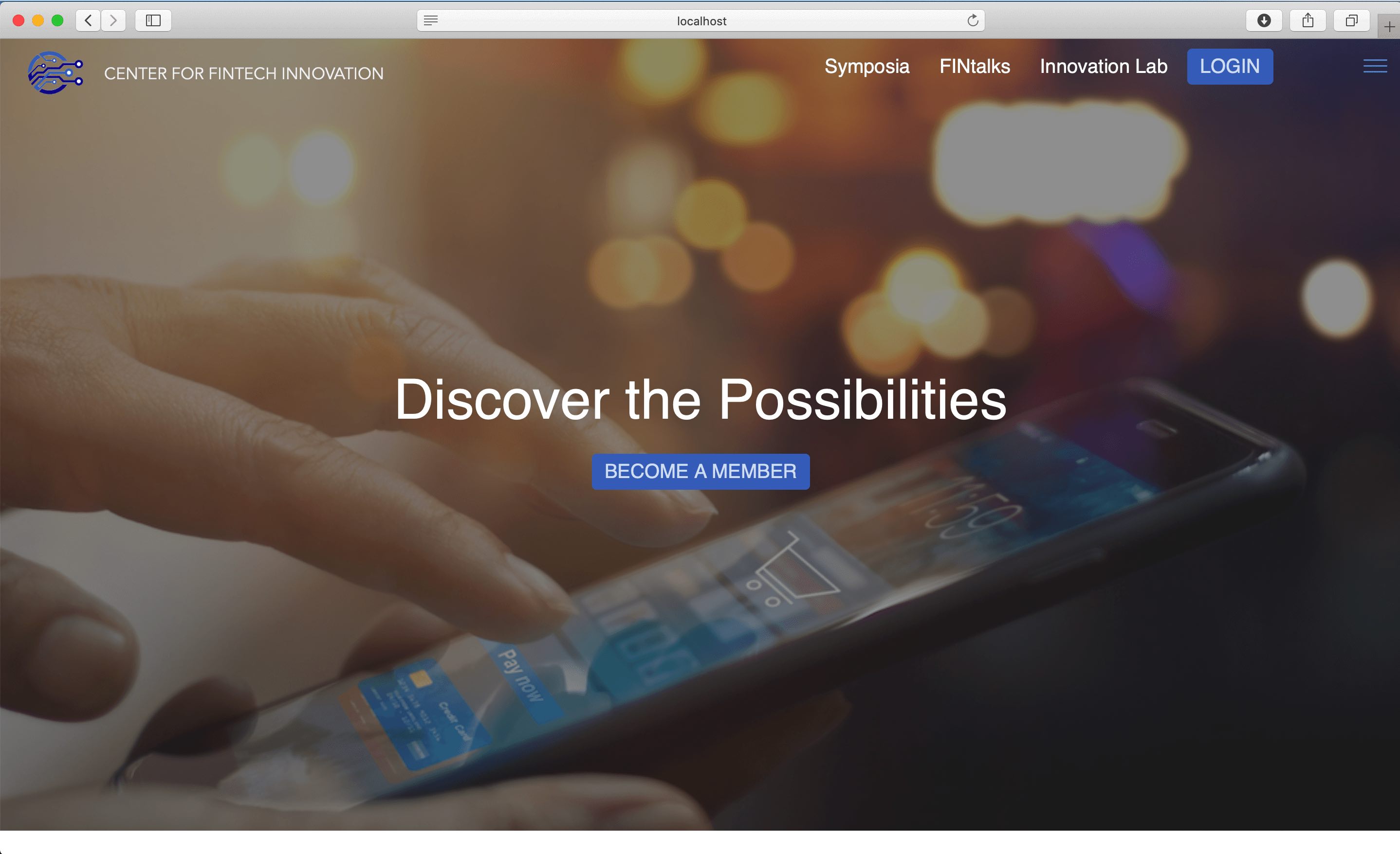 Home Screen of Newly Designed Site